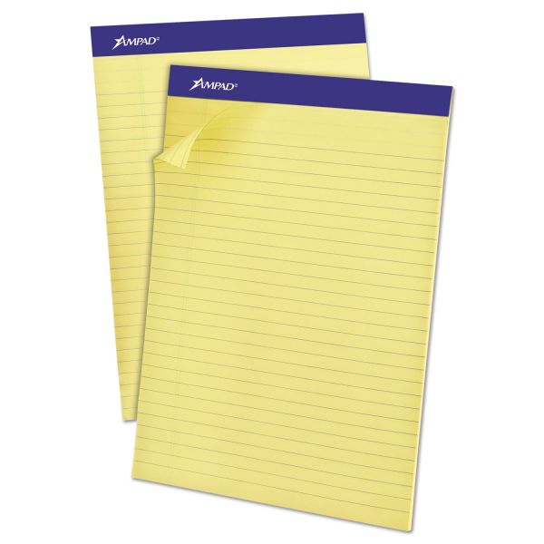 TOP20270 Ampad Recycled Writing Pads, 8 1/2 x 11 3/4, Canary, 50 Sheets, Dozen