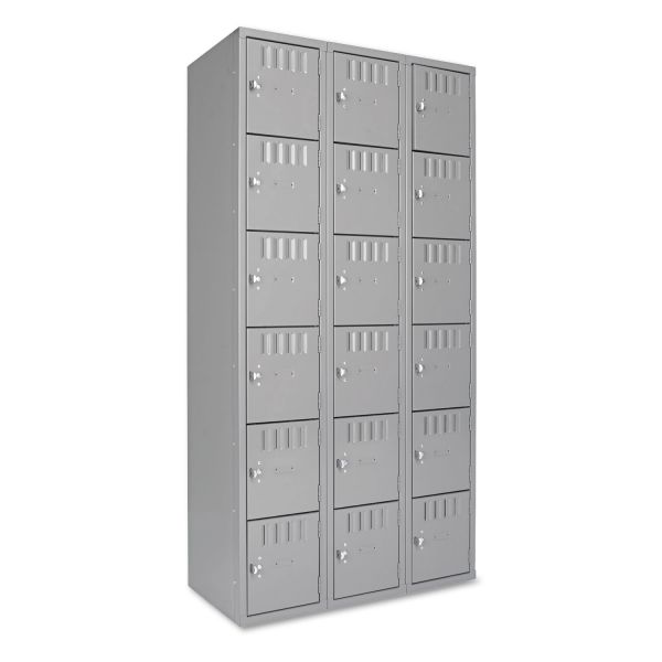 TNNBS6121812CMG Tennsco Box Compartments, Triple Stack, 36w x 18d x 72h, Medium Gray