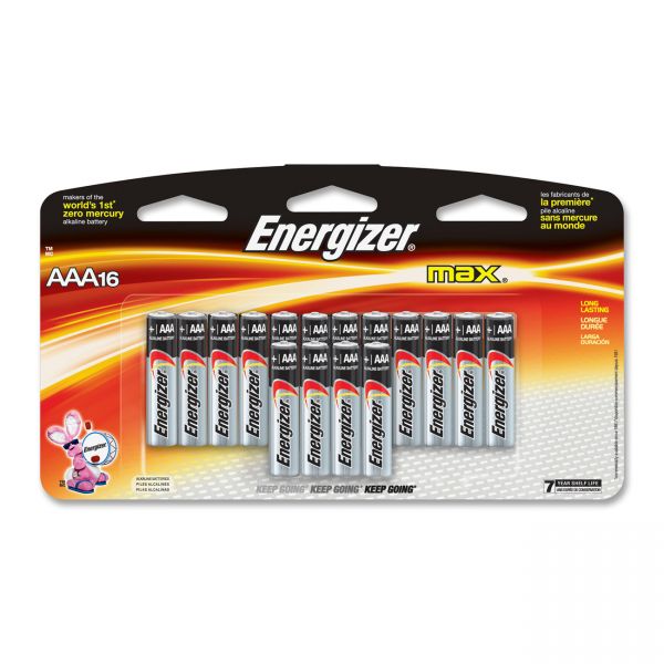 EVEE92LP16CT Energizer Max Alkaline AAA Batteries