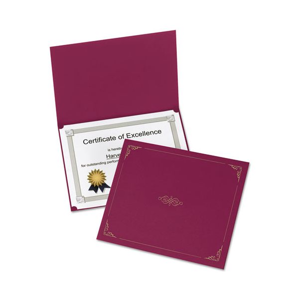OXF29900585BGD Oxford Certificate Holder, 11 1/4 x 8 3/4, Burgundy, 5/Pack