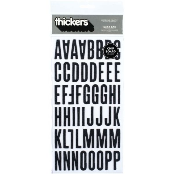 NOTM373300 American Crafts Thickers Chipboard Glitter Alphabet Stickers