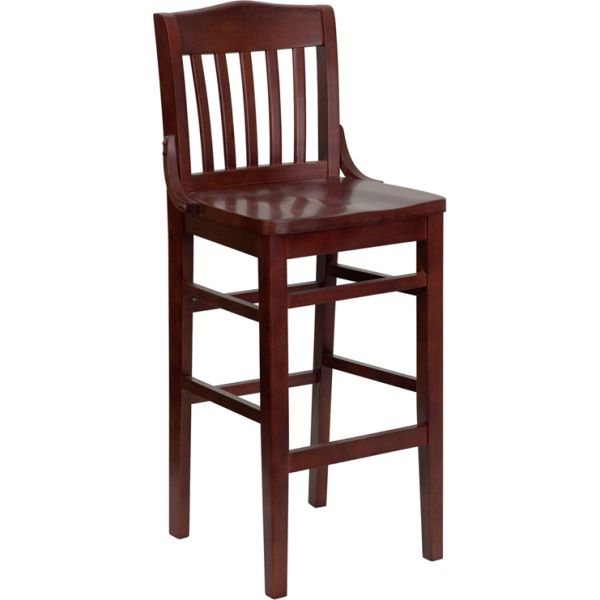 FHFXUDGW0006BARMAHGG Flash Furniture HERCULES Series School House Back Wooden Barstool