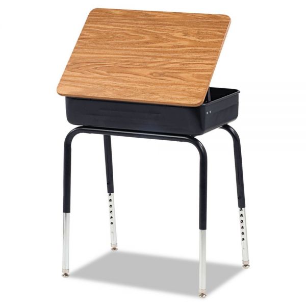 VIR751084 Virco Lift-Lid Student Desk, 24w x 18d x 30h, Medium Oak, 2/Carton