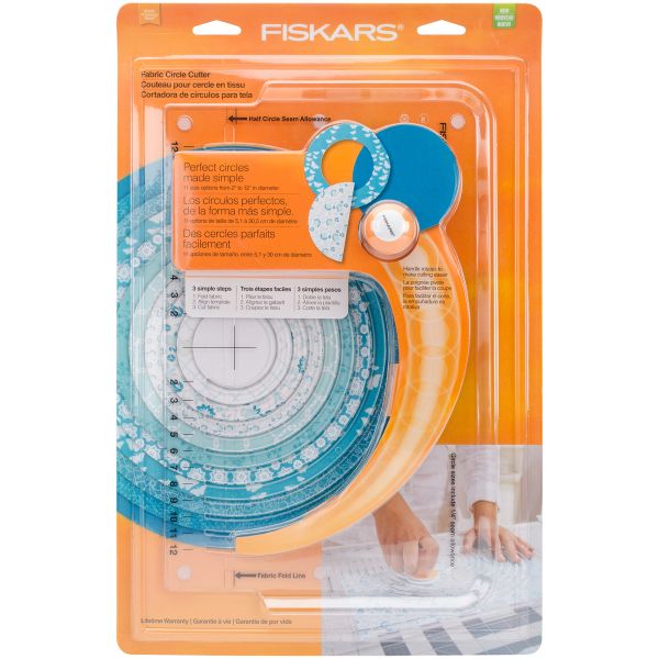 Fiskars Circle Cutter + 2 Replacement Blades - Cuts 1” - 8” Circles