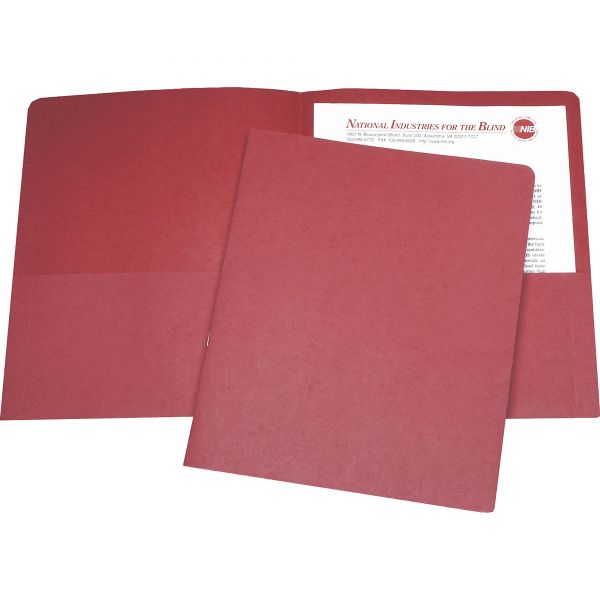 NSN5122415 Skilcraft Red Two Pocket Folders