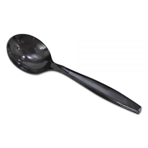 DXESH517 Dixie Plastic Cutlery, Heavyweight Soup Spoons, 5 3/4", Black, 1000/Carton