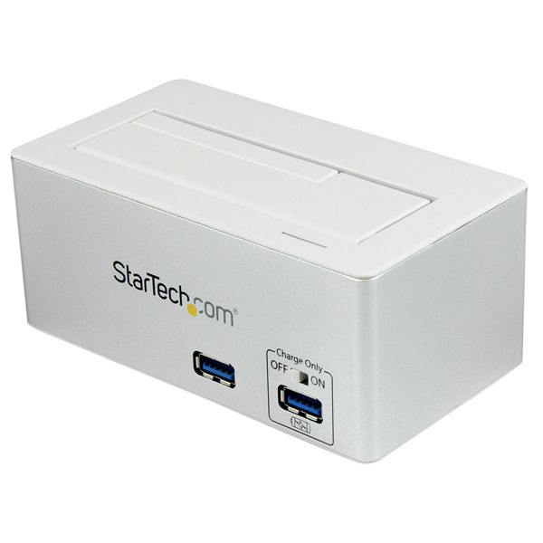 SYNX3689761 StarTech.com USB 3.0 SATA Hard Drive Docking Station SSD / HDD with integrated Fast Charge USB Hub and UASP For SATA 6 Gbps - White