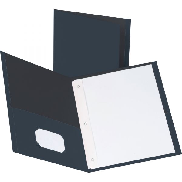 BSN78508 Business Source Dark Blue Two Pocket Folders with Fasteners