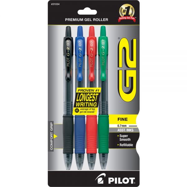 PIL31034 Pilot G2 Retractable Gel Ink Pens