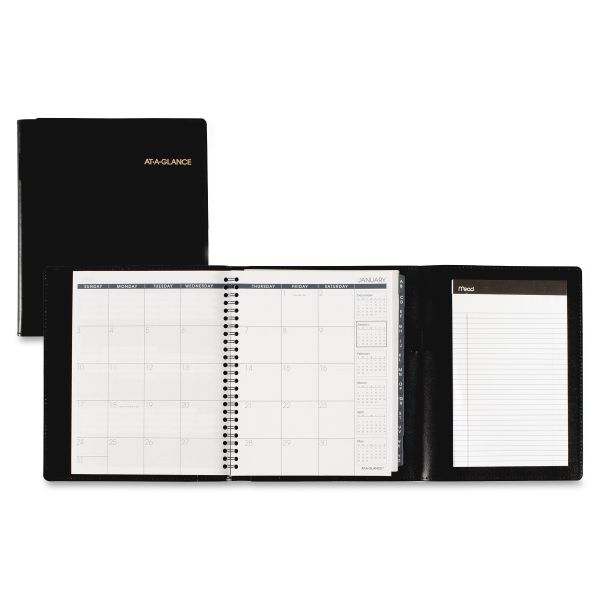 AAG70120P05 AT-A-GLANCE Plus Monthly Planner, 6 7/8 x 8 3/4, Black, 2019