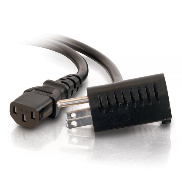 SYNX1751443 C2G 3ft 18 AWG Outlet Saver Power Extension Cord (NEMA 5-15P to NEMA 5-15R)