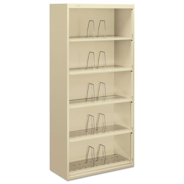 HONJ625CNL HON 600 Series Jumbo Steel Open File, Five-Shelf, 36w x 16-3/4d x 75-7/8h, Putty