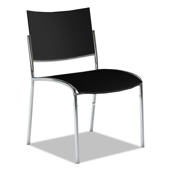 MLNESC2B Mayline Escalate Stacking Chair, Plastic Back/Seat, Black, 4 Chairs/Carton