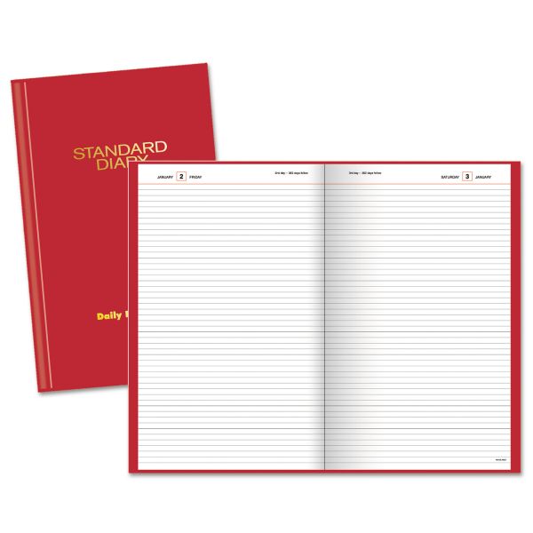AAGSD38513 AT-A-GLANCE Standard Diary Recycled Daily Reminder, Red, 4 1/8 x 6 5/8, 2019