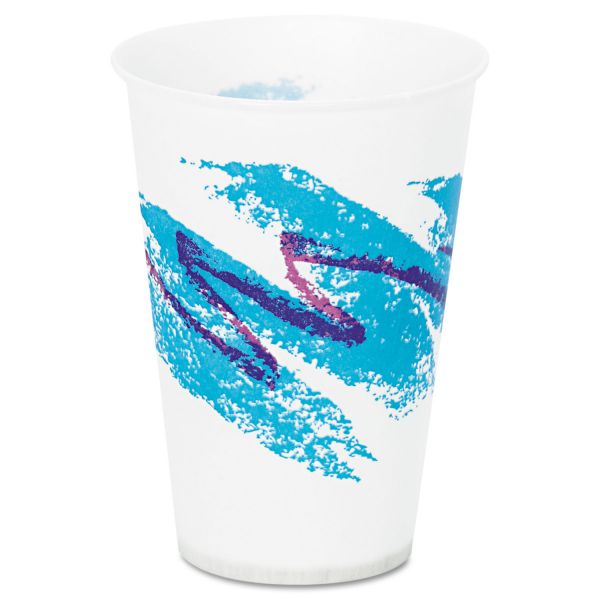 SCCR7NJ Dart Jazz Waxed Paper Cold Cups, 7oz, Tide Design, 100/Pack, 20 Packs/Carton