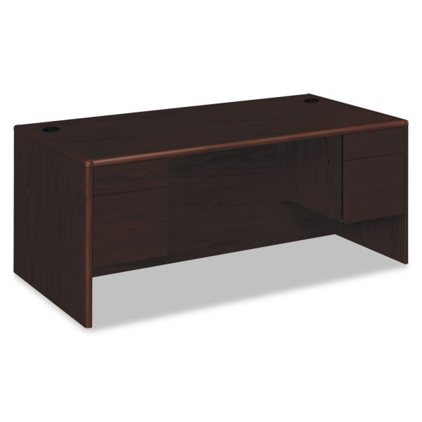 HON10791NN HON 10700 Series Desk, 3/4 Height Double Pedestals, 72w x 36d x 29 1/2h, Mahogany
