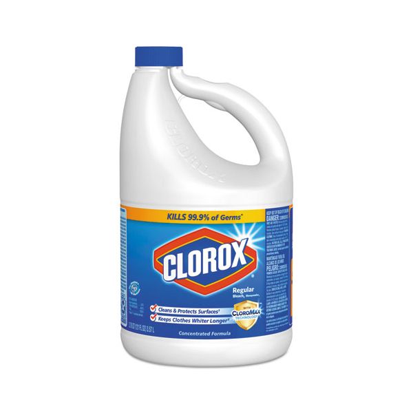CLO30770 Clorox Regular Bleach with CloroMax Technology, 121 oz Bottle, 3/Carton