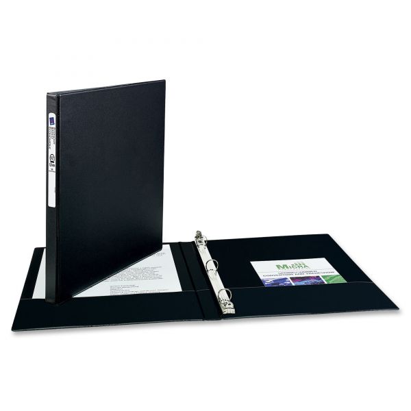 AVE03201 Avery Economy Non-View 3-Ring Binder, 1/2" Capacity, Round Ring, Black