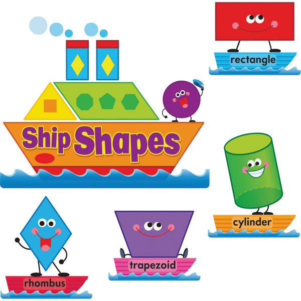TEP8270 Trend Ship Shapes/Colors Bulletin Board Set