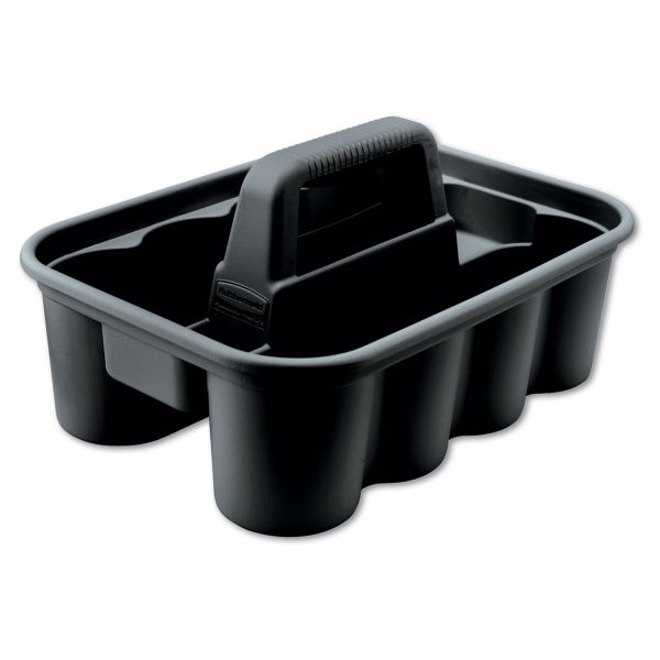 RCP315488BLA Rubbermaid Commercial Deluxe Carry Caddy, 8-Comp, 15w x 7 2/5h, Black