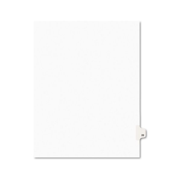 AVE01022 Avery Avery-Style Legal Exhibit Side Tab Divider, Title: 22, Letter, White, 25/Pack