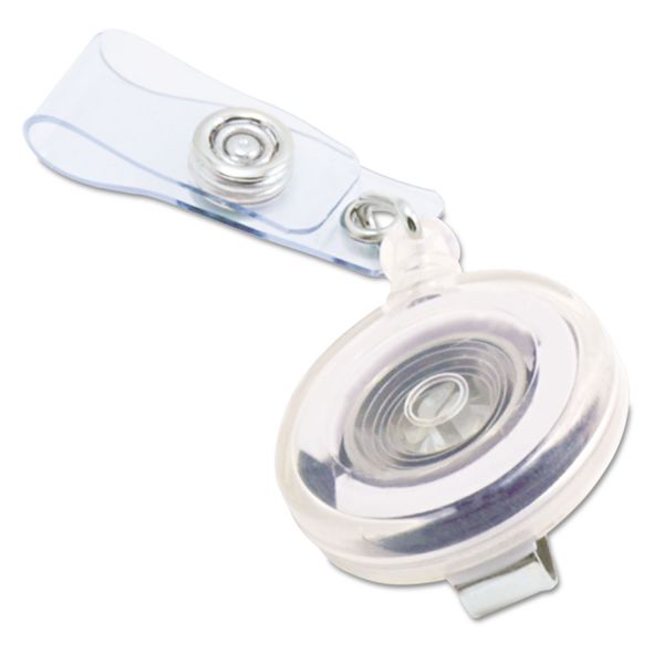 AVT75473 Advantus Translucent Retractable ID Card Reel, 34" Extension, Clear, 12/Pack