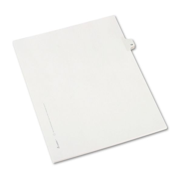 AVE82217 Avery Allstate-Style Legal Exhibit Side Tab Divider, Title: 19, Letter, White, 25/Pack