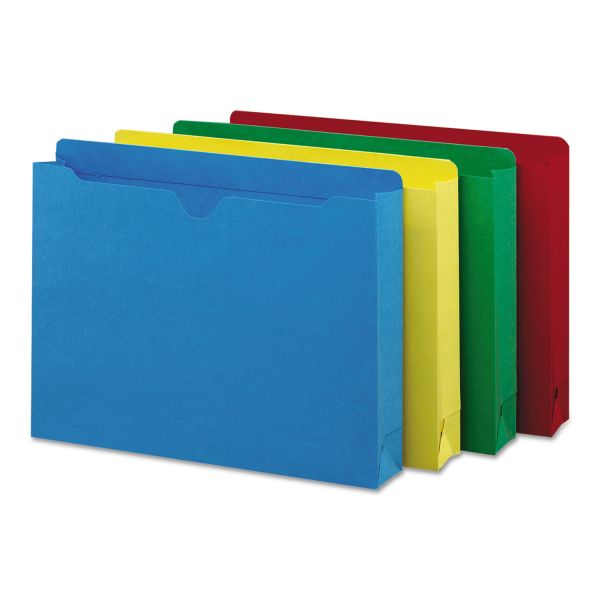 SMD75673 Smead Colored File Jackets w/Reinforced 2-Ply Tab, Letter, Assorted Colors, 50/Box