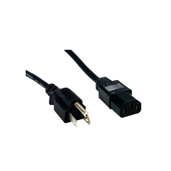 IGRMPK9135 Comprehensive Standard PC Power Cord, NEMA 5-15P to IEC 60320-C13, 18/3 SVT, Black 1ft.
