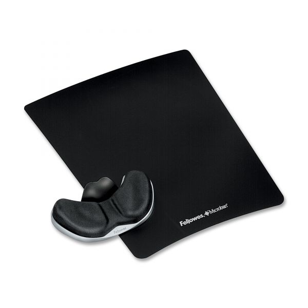 FEL9180301 Fellowes Gliding Palm Memory Foam Wrist Rest With Mouse Pad