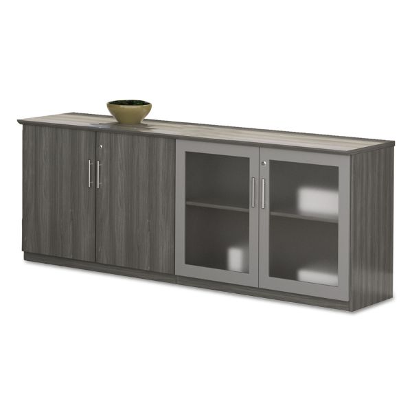 MLNMVLCDLGS Mayline Medina Series Low Wall Cabinet with Doors, 72w x 20d x 29 1/2h, Gray Steel, Box2