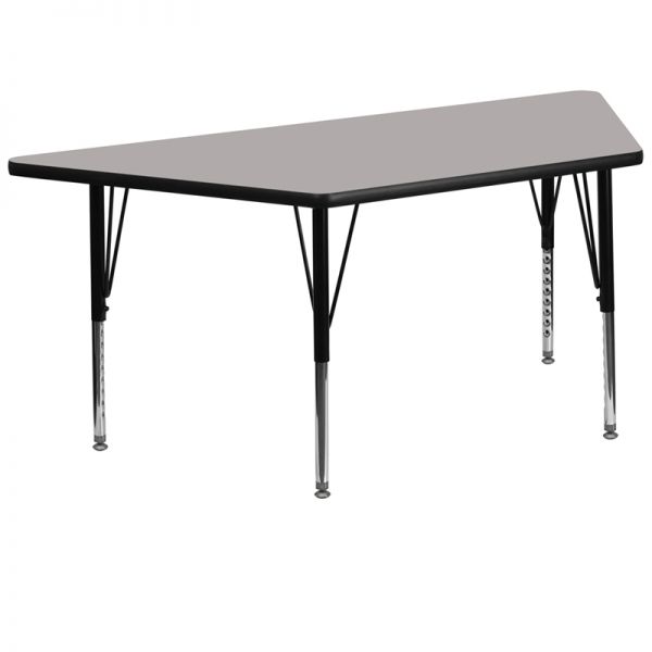 FHFXUA3060TRAPGYHPGG Flash Furniture Height Adjustable Trapezoid Activity Table