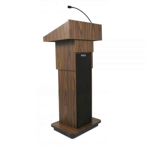 APLS505AMO AmpliVox Executive Adjustable Sound Lectern, Column, 24w x 17-1/2d x 36-44h, Medium Oak
