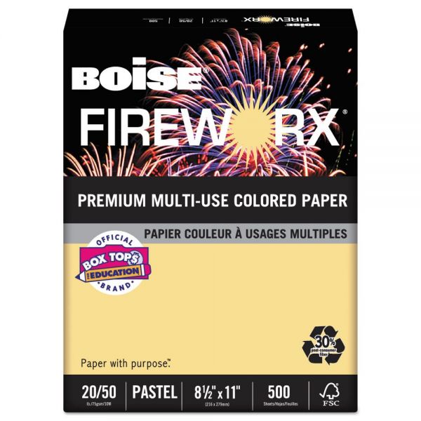 CASMP2201BF Boise FIREWORX Colored Paper, 20 lb, 8 1/2 x 11, Boomin' Buff, 500 Sheets/Ream