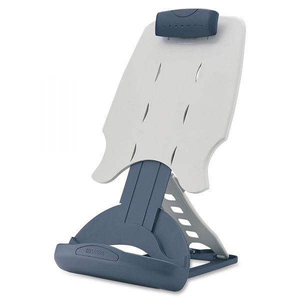 KMW62058 Kensington InSight Adjustable Desktop Copyholder, Plastic, Holds 50 Sheets, Gray/Dark Blue