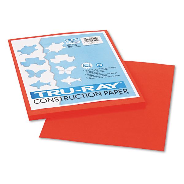 PAC103002 Pacon Tru-Ray Construction Paper, 76 lbs., 9 x 12, Orange, 50 Sheets/Pack