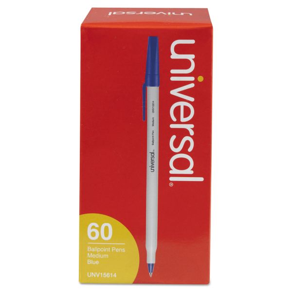 UNV15614 Economy Ballpoint Stick Oil-Based Pen, Blue Ink, Medium, 60/Pack