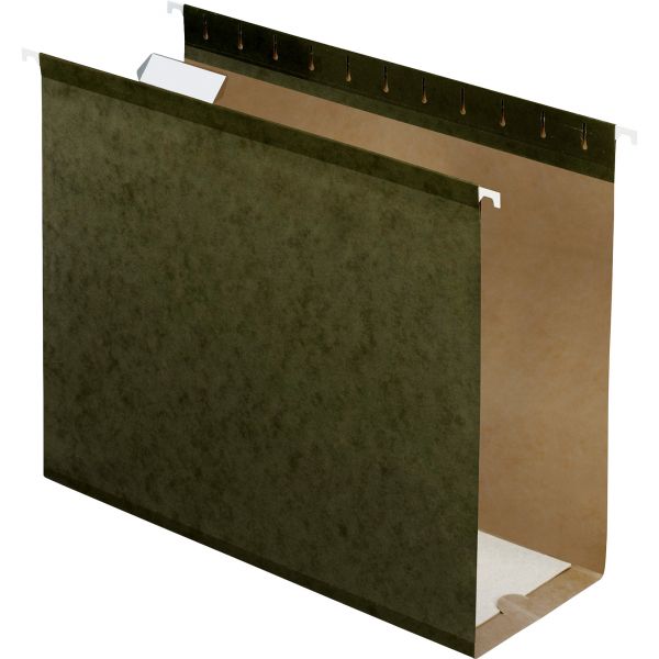 PFX4152X4 Pendaflex Reinforced 4" Extra Capacity Hanging Folders, Letter, Standard Green, 25/Box