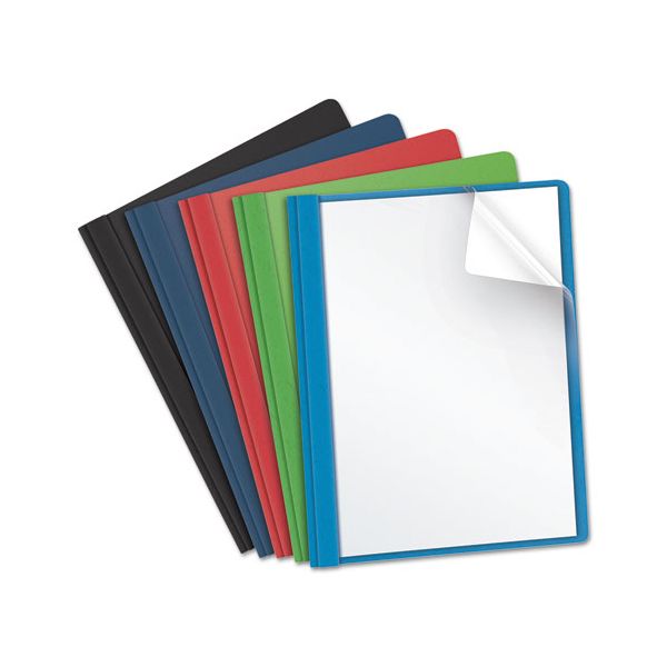 OXF55813 Oxford Clear Front Report Cover, 3 Fasteners, Letter, Assorted Colors, 25/Box