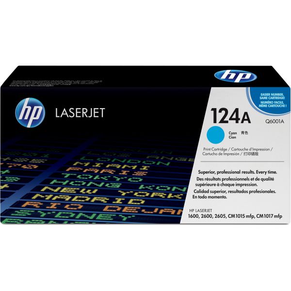 HEWQ6001A HP 124A, (Q6001A) Cyan Original LaserJet Toner Cartridge