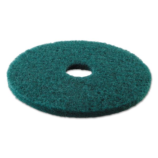 BWK4017GRE Boardwalk Standard Heavy-Duty Scrubbing Floor Pads, 17" Diameter, Green, 5/Carton