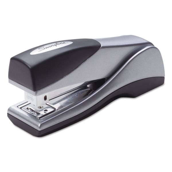 SWI87816 Swingline Optima Grip Compact Stapler, Half Strip, 25-Sheet Capacity, Silver