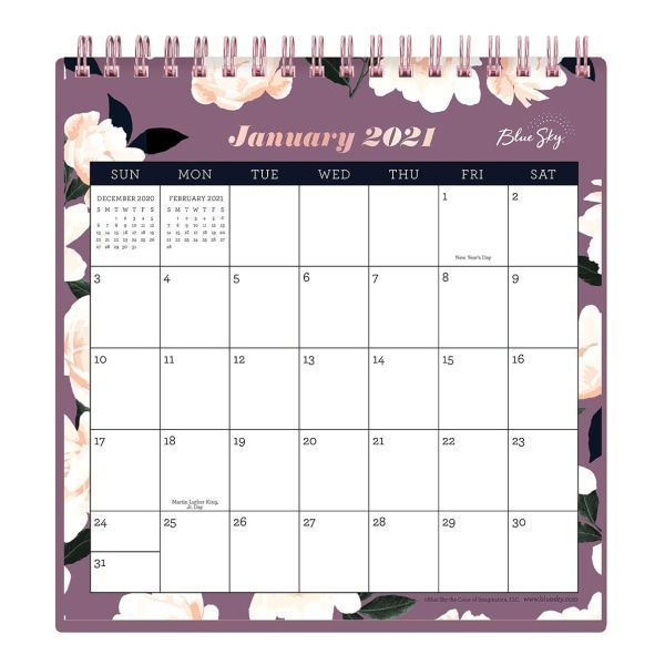 Blue Sky Monthly Desk Calendar With Stand 6 1 16 X 6 3 8 Hazel 
