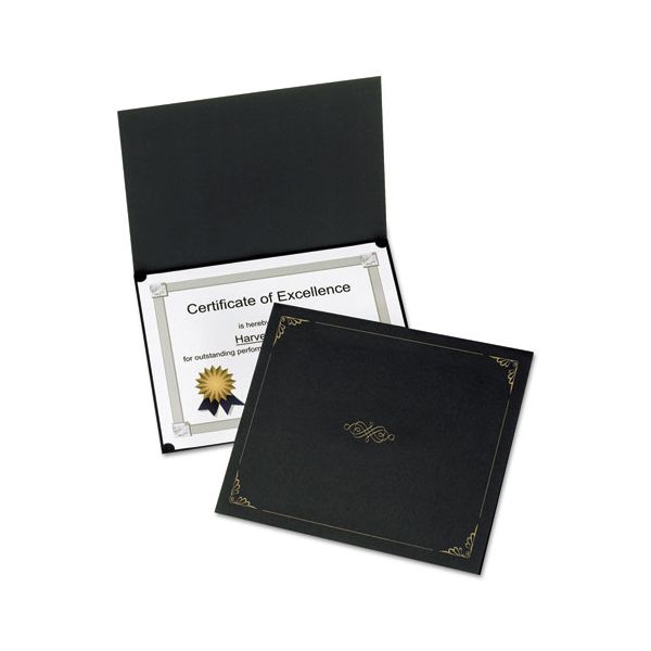 OXF29900055BGD Oxford Certificate Holder, 11 1/4 x 8 3/4, Black, 5/Pack