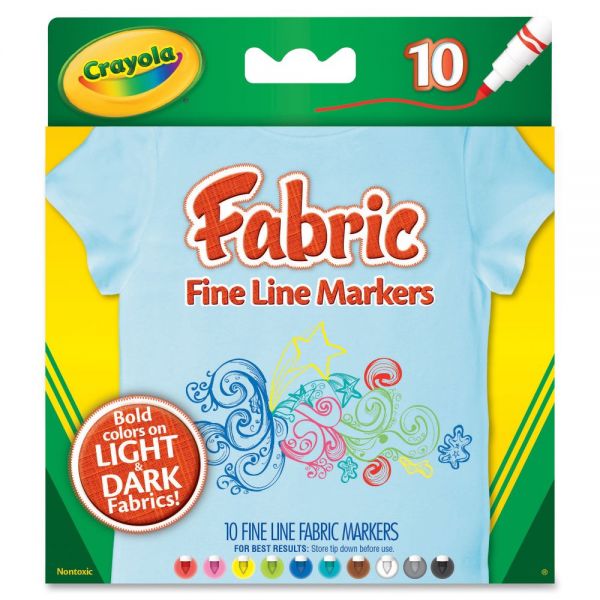 CYO588626 Crayola Fabric Fine Line Markers
