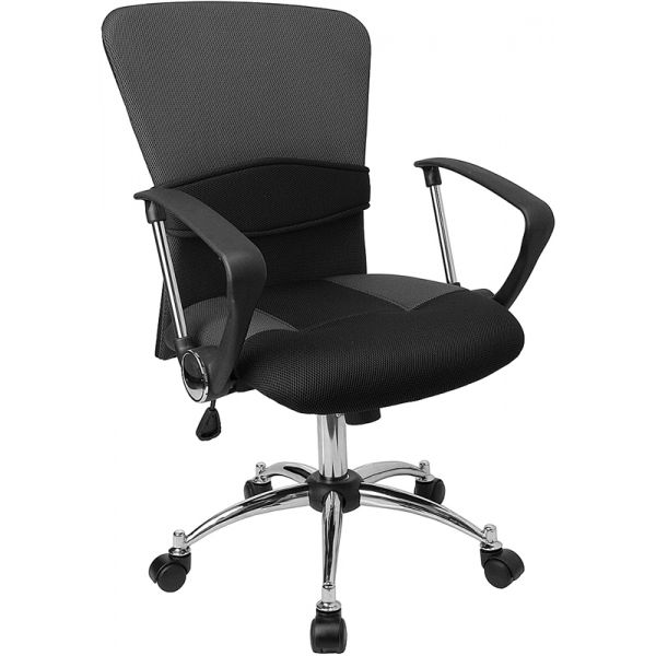 FHFLFW23GREYGG Flash Furniture Mid-Back Mesh Task Chair