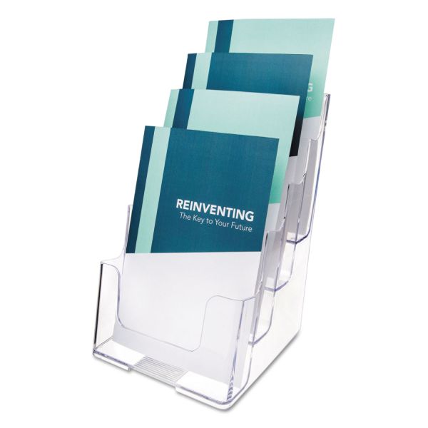 DEF77901 deflecto Multi Compartment DocuHolder, Four Compartments, 6 7/8w x 6 1/4d x 10h, Clear