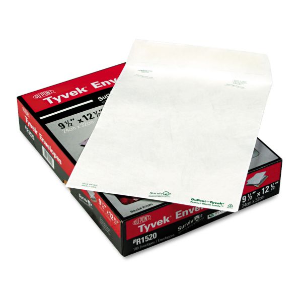 QUAR1520 Survivor Tyvek Mailer, 9 1/2 x 12 1/2, White, 100/Box