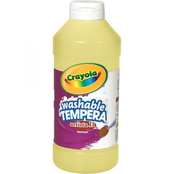 CYO543115034 Crayola Artista II Washable Tempera Paint, Yellow, 16 oz
