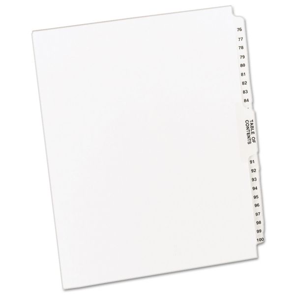 AVE11397 Avery Avery-Style Legal Exhibit Side Tab Divider, Title: 76-100, Letter, White